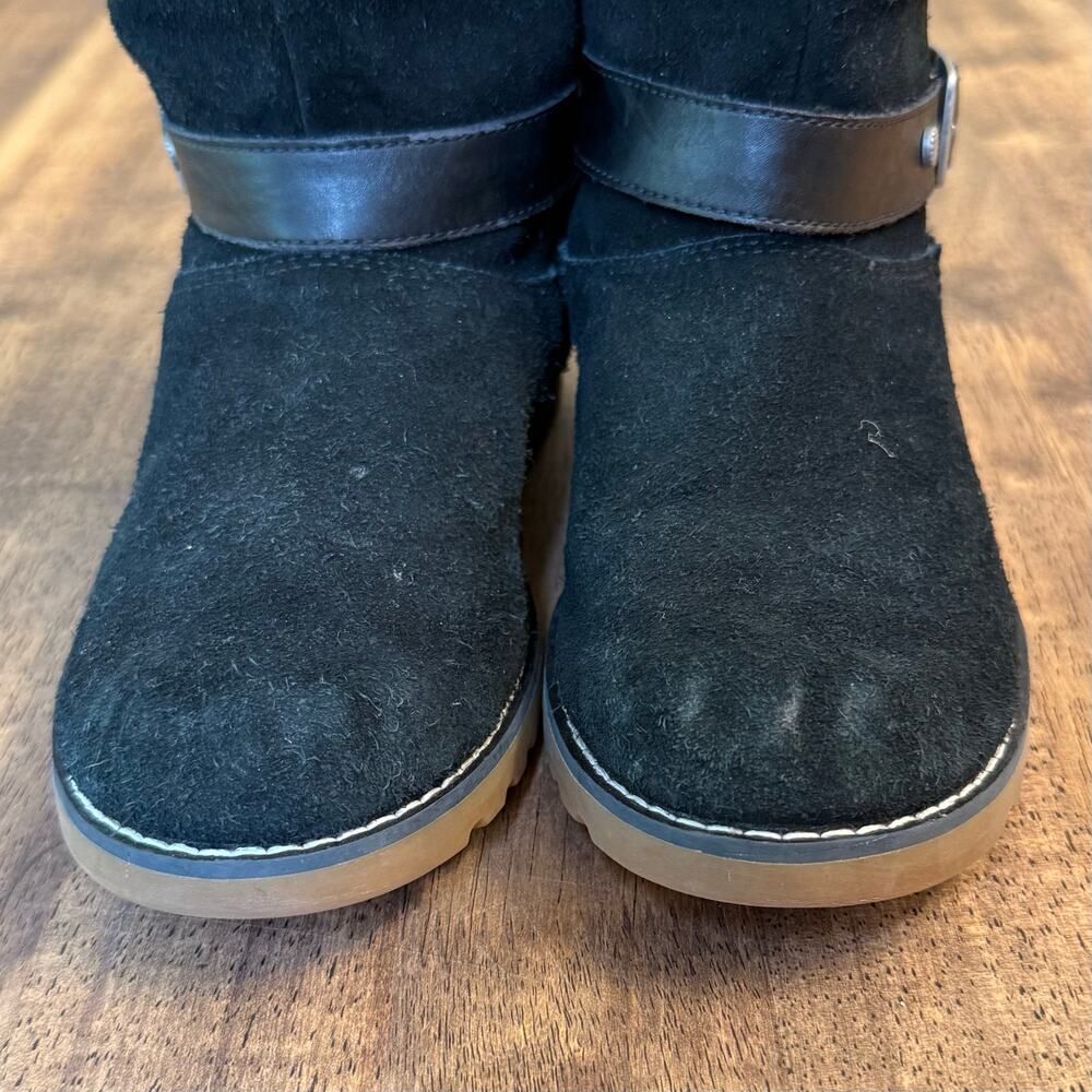 UGG Australia Boots Nessa Shearling Lined Black Suede Mid Calf Zip Up US 3 EU 35 - Picture 6 of 11